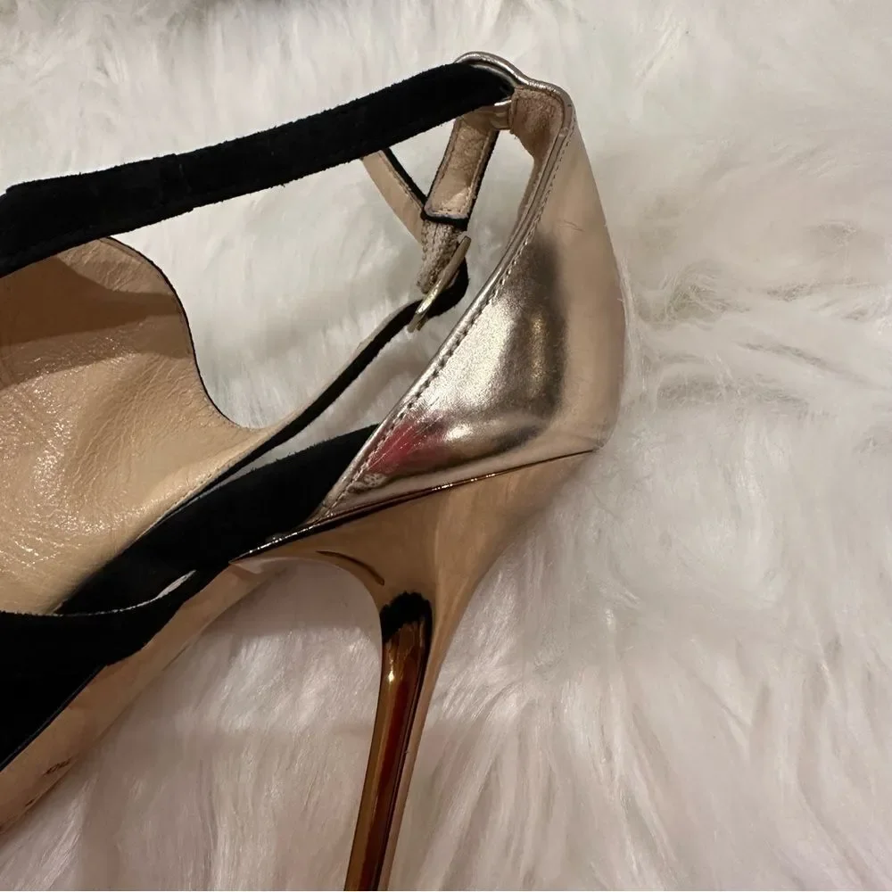 Jimmy Choo Tida Suede Cutout Sandals in Black Suede